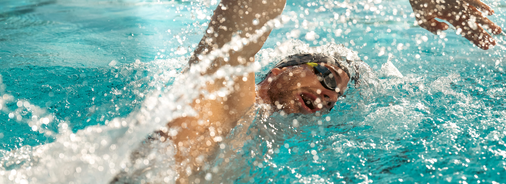 swimmer with aquasphere gear